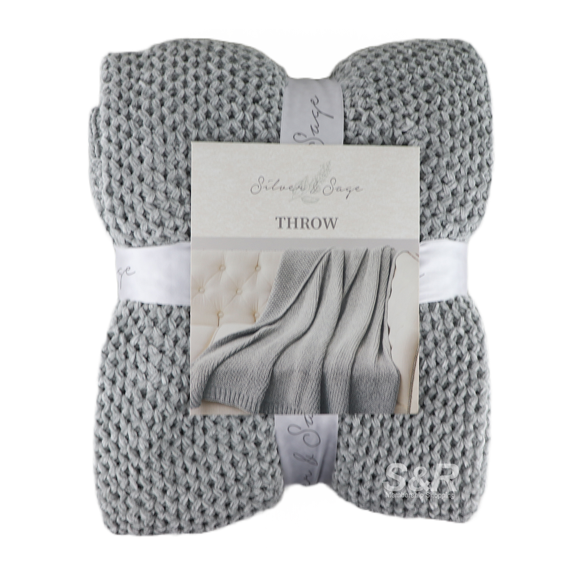 Silver and Sage Throw Chenile 1pc Silver and Sage Throw Chenile 1pc